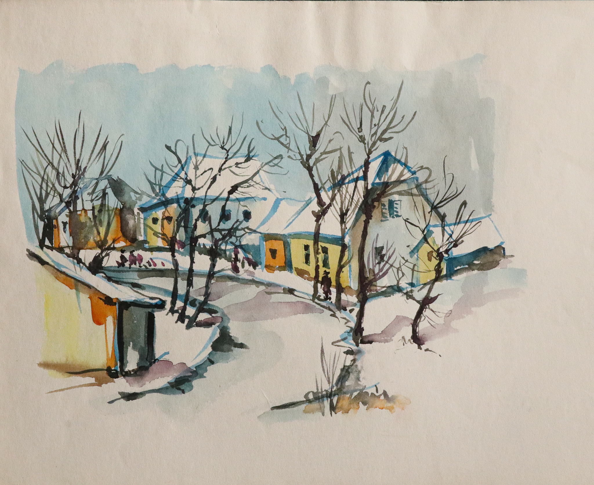 Dorfstraße im Winter
